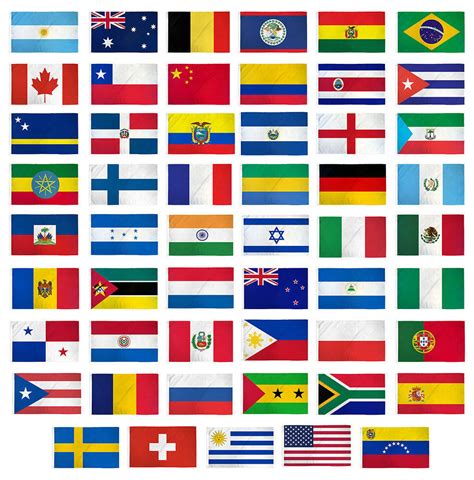 3x5 Flag Set Of 53 Country Countries Polyester Flags 3x5 Grommets Flags