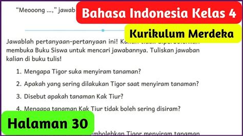 Soal And Kunci Jawaban Buku Bahasa Indonesia Kelas 4 Sd Halaman 30 31