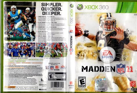 Xbox 360 Madden 11 Replacement Case Artwork And Manual Manuals