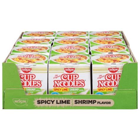 Nissin Cup Noodles Spicy Lime Shrimp Flavor Ramen Noodle Soup 12 Ct 2 25 Oz Kroger