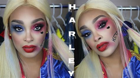 Harley Quinn Halloween Makeup Tutorial Black Harley Quinn 💙 Youtube