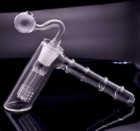 Glass Hammer Arm Perc Glass Percolator Bubbler Water Pipe Handle Smoking Pipes Mini Honeycomb