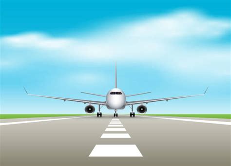 Best Airplane Landing Illustrations Royalty Free Vector Graphics