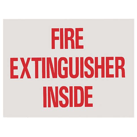 Fire Extinguisher Inside Sign Vinyl Sticker Decal 4 X 3