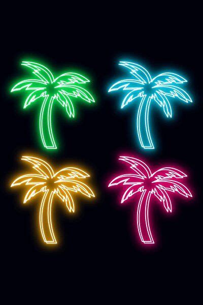 Awesome Multicolored Neon Palm Trees By Dylan Hernandez Redbubble