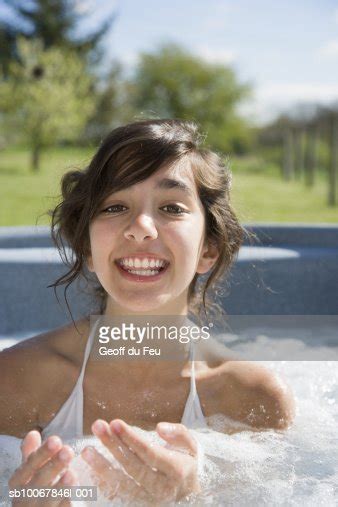 Portrait Of Teenage Girl In Outdoor Hot Tub Photo Getty Images