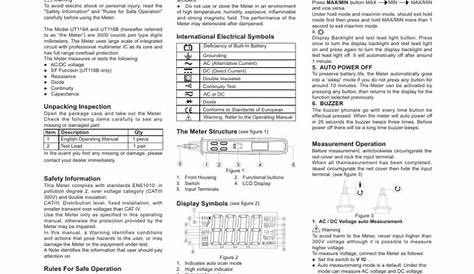 uni-t multimeter manual