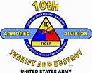 10th Armored Division-Terrify And Destroy-Tiger-Blue-United States Army ...