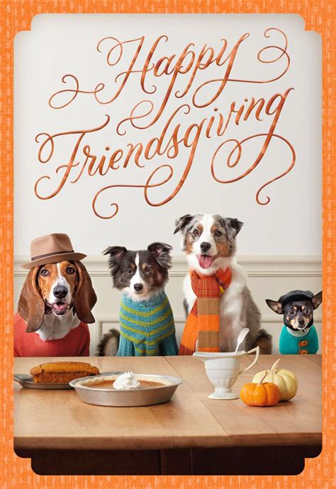 Dining Dogs Friendsgiving Thanksgiving Card Greeting Cards Hallmark