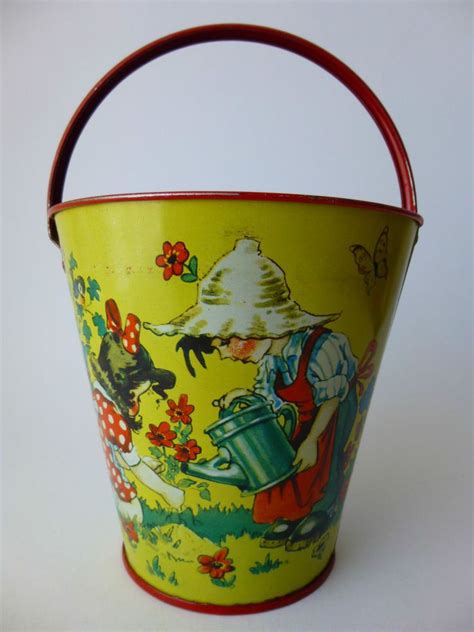 Sand Pail Tin Vintage Marked Keim Germany Us Zone 1940 1950s Lovely