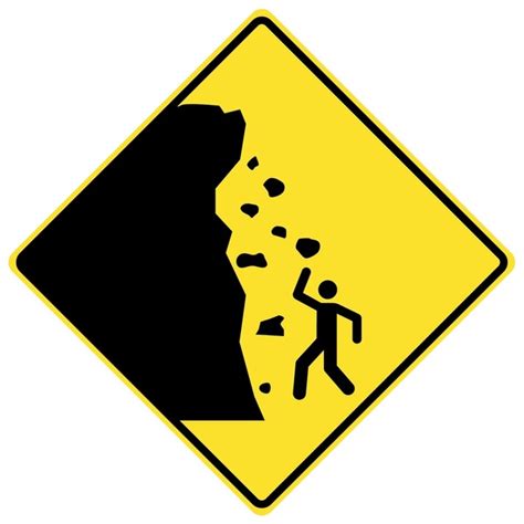 2487 Danger Falling Rocks Sign Images Stock Photos 3d Objects