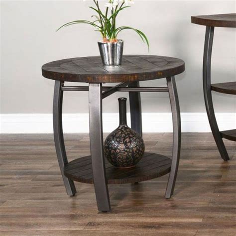 Homestead Barrel Design End Table By Sunny Designs Furniturepick