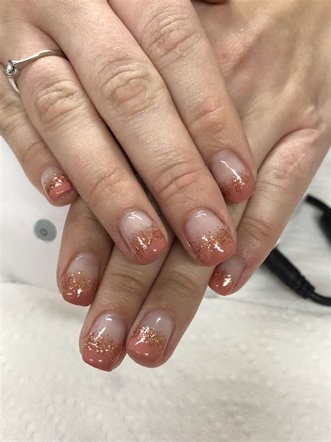 Fall Ombré French Glitter Gel Nails Ombre Gel Nails Gel Nail Designs