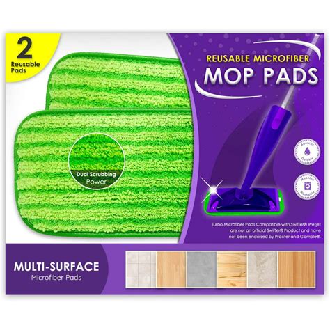 Reusable Mop Pads Compatible With Swiffer Wetjet Washable Microfiber