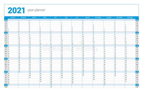 Print the free calendars for 2021. Calendar Yearly Planner Template For 2021. Printable ...