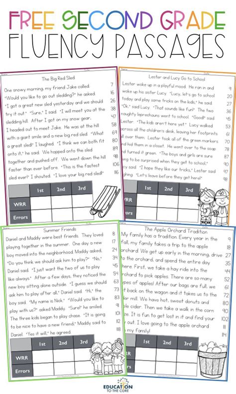 Third Grade Reading Fluency Passages