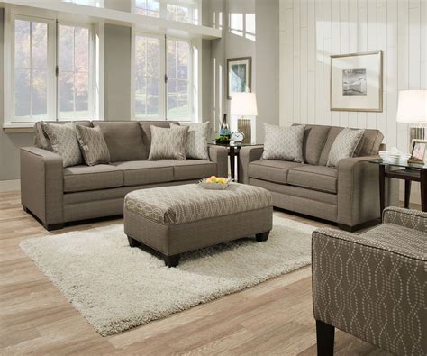 Enjoy free shipping with your order! Simmons 9065 Grey Track Arm Stylish Sofa Loveseat Set ...