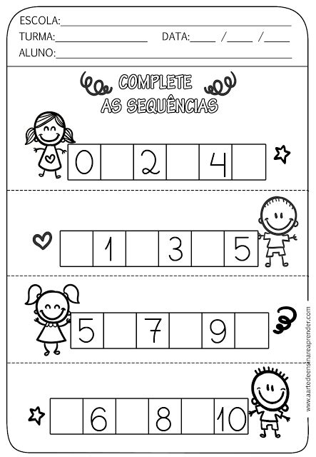 Atividade Pronta Sequência Numérica Educação Infantil Matemática