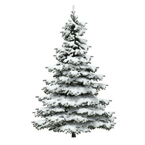 Premium Photo Christmas Tree Covered With Snow On White Background 3d