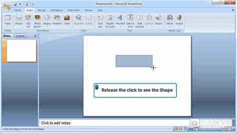 How To Insert Actions On Elements With Powerpoint 2007 Youtube
