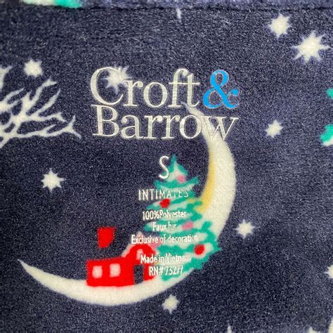 croft and barrow pequeño Árboles de navidad crescent lunas stars polar pijama top ebay