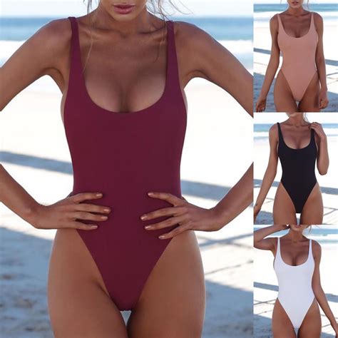 women one piece swimsuits sexy high cut low back bathing suits retro 80s 90s ebay