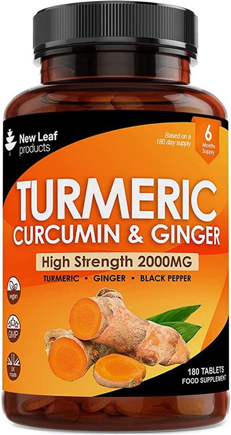 Turmeric Curcumin With Black Pepper Ginger 2000mg Extract Active 95