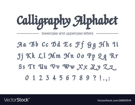 Calligraphy Alphabet Capital And Lowercase