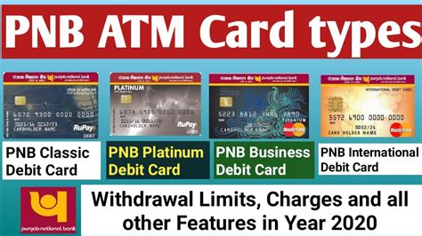 Pnb Atm Card Types And Charges Punjab National Bank Debit Card Types