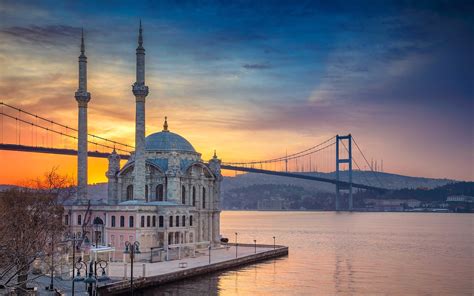 Wallpaper Turkey Istanbul Bridge Mosque River 1920x1200 Hd Picture