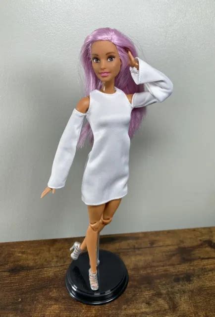 Barbie Mtm Made To Move Doll Hybrid Articulated Pop Star Purple Hair