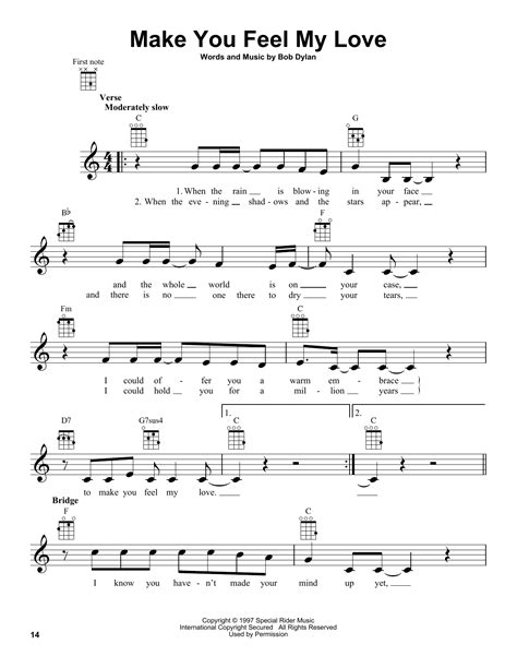 chorus c f paint my love g c you should paint my love am d g it's the picture of a thousand sunsets c f g am it's the freedom of a thousand doves dm g c e chord : Make You Feel My Love (Ukulele) - Print Sheet Music Now