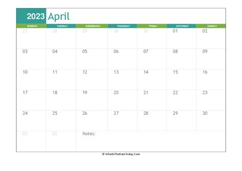 Fillable Calendar April 2023