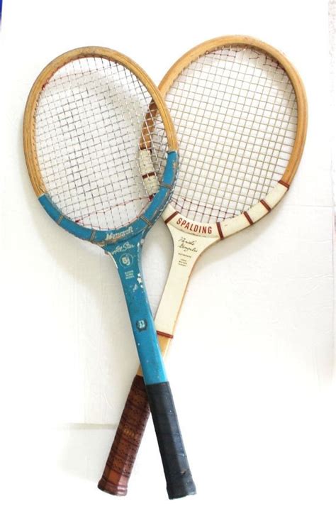 Vintage Wooden Tennis Rackets Racquets Pair Set Of 2 Spalding Etsy