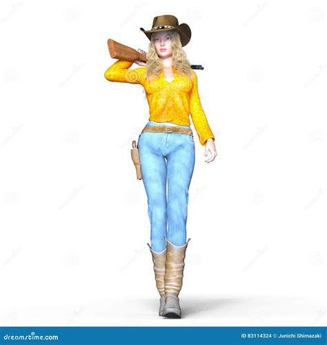 Cowgirl Stock Illustration Illustration Of Gallon Young 83114324