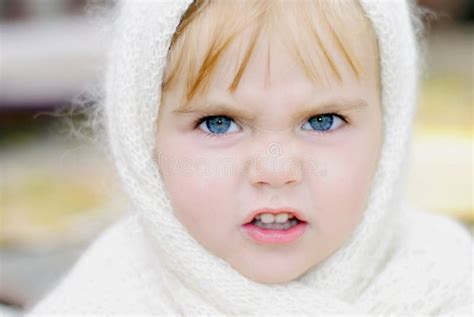 The Little Girl With An Angry Face Stock Image Image Of Rage Child