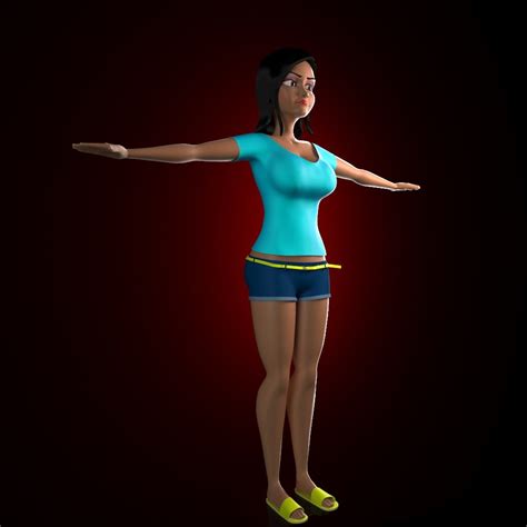 Rigged Cartoon Girl 3d Model