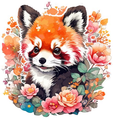Cute Red Panda Illustration Ai Generative 26792788 Png