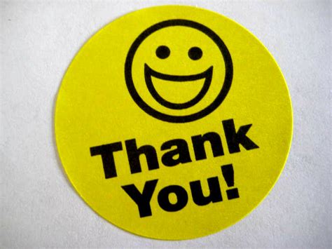 500 Big Thank You Smiley Label Stickers Yellow Ebay