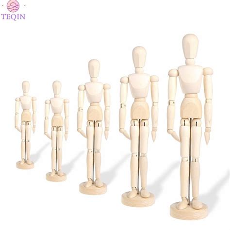 Teqin Paint Sketch Wooden Man Model Artist Movable Limbs Doll Art Draw