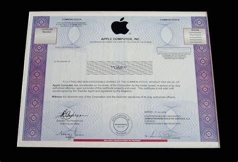 The walt disney company issued one of the last paper stock certificates from a major. Apple Stock Certificate / Pirates of Silicon Valley ...