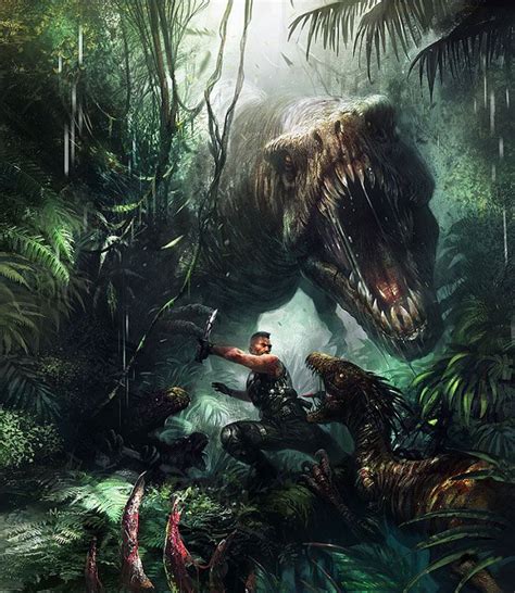 Video Game Art Turok Play Magazine Cover Artwork Dinosaur Hunter