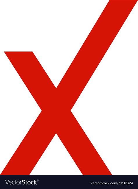 Red Wrong Check Mark Icon Symbol Royalty Free Vector Image
