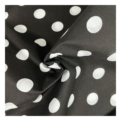 Black And White Spot Polycotton Fabric By The Metre Hobbycraft