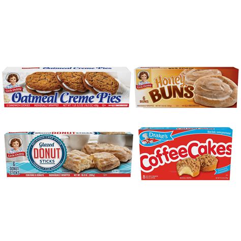 Breakfast Variety Pack One Box Each Of Little Debbie Oatmeal Creme Pies Honey Buns Donut