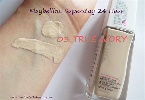 Maybelline Superstay 24 Hour Foundation 03 True Ivory swatch