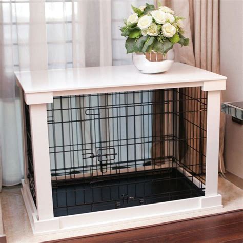Beautify your dog's crate with this simple table build. cage w/ crate cover/end table (comes in white or brown ...