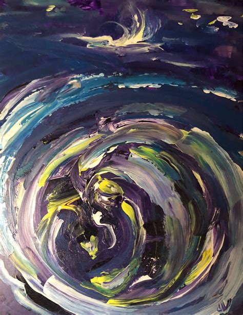 Original Abstract Painting Purple Gold Tunnel Light Embrace Etsy