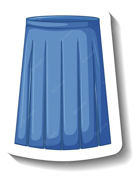 Free Vector Blue Pleated Skirt In Cartoon Style