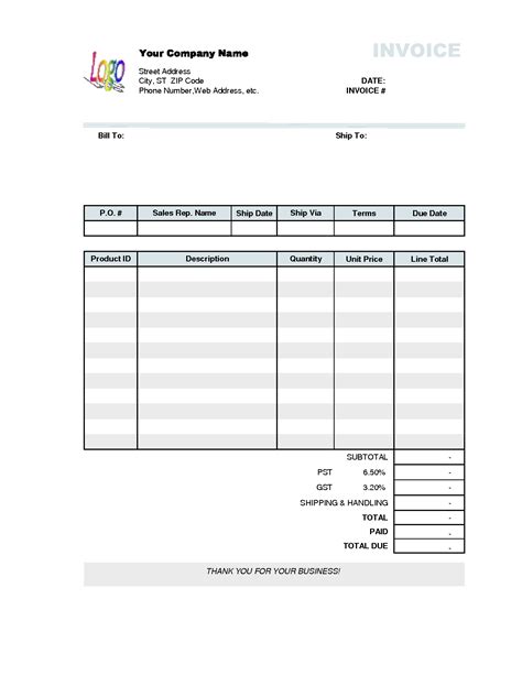 Types Of Invoices Invoice Template Ideas
